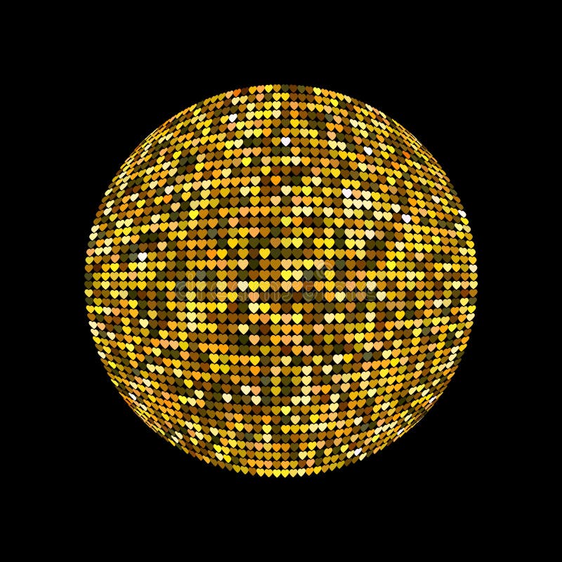 Glowing gold disco ball Stock Vector by ©elaineitalia 7659944