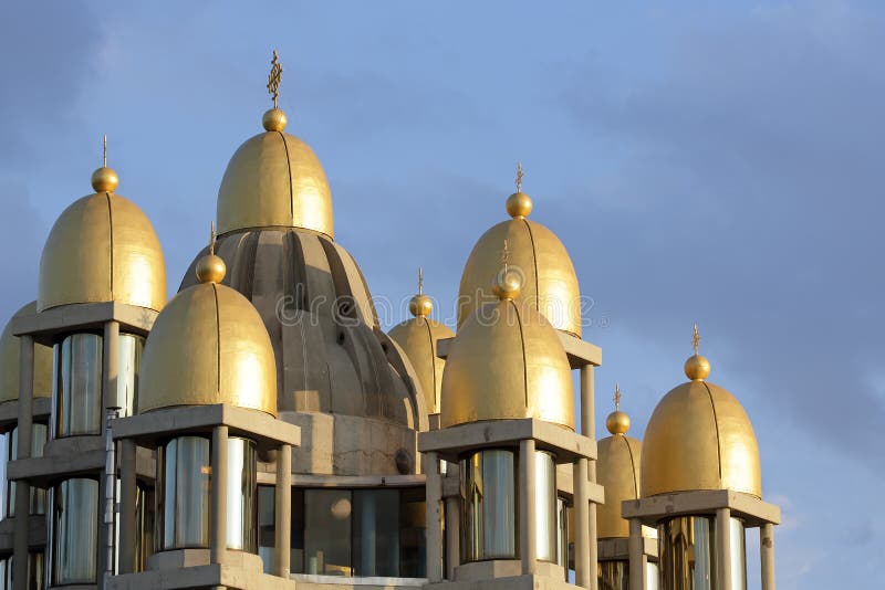 Golden Domes Of A Church In Chicago Stock Image Image of
