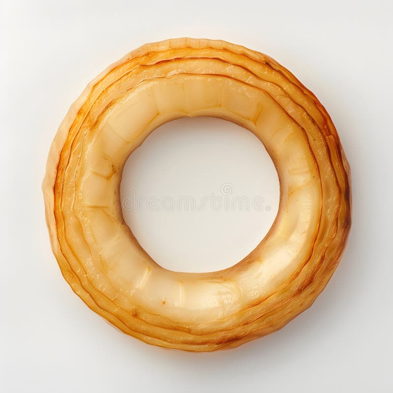 This image features a single, golden-brown doughnut with a smooth, glazed surface. The doughnut is isolated on a white background, making it the central focus of the image. The image is on a transparent background, which allows for versatile use in various digital projects. Doughnut isolated illustrations