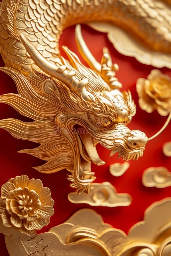 Golden Dragon Decoration stock photos