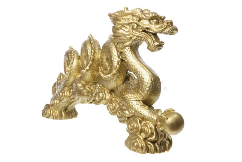 Golden Dragon Figurine stock photo. Image of chinese - 24224656
