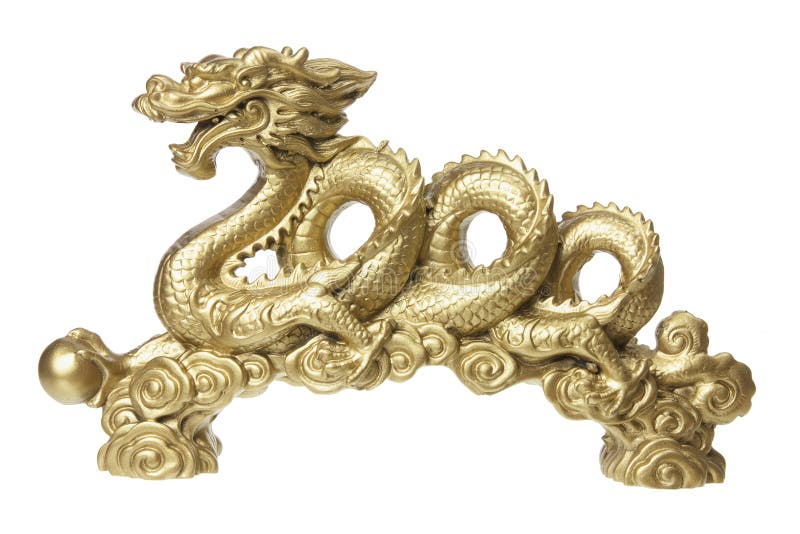 Golden Dragon Figurine royalty free stock image