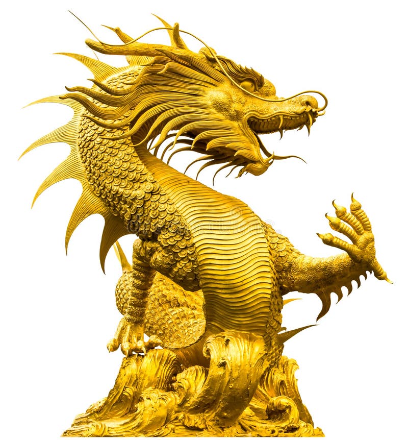 Golden dragon statue stock photography