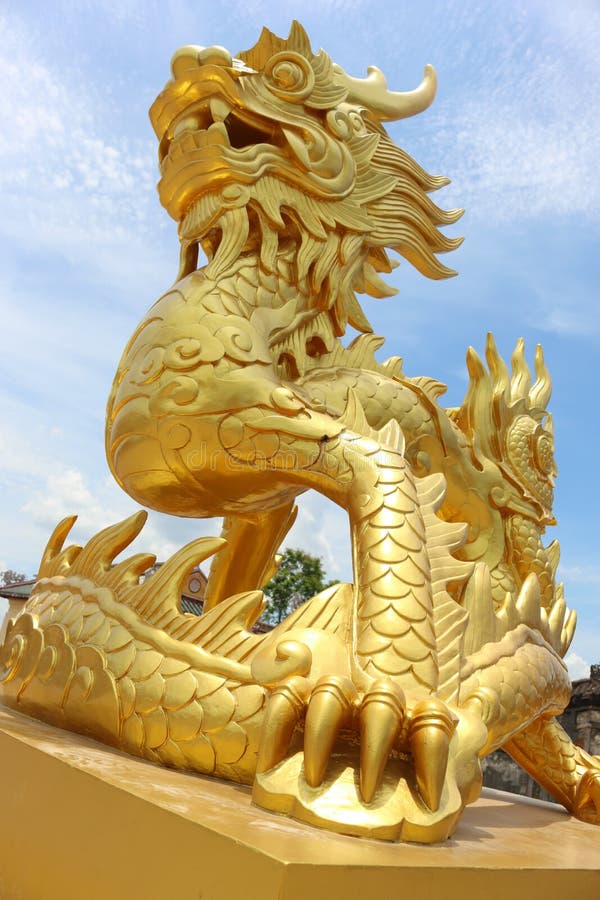 Golden dragon statue in Vietnam