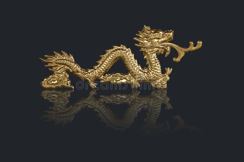 Golden dragons in chinese style