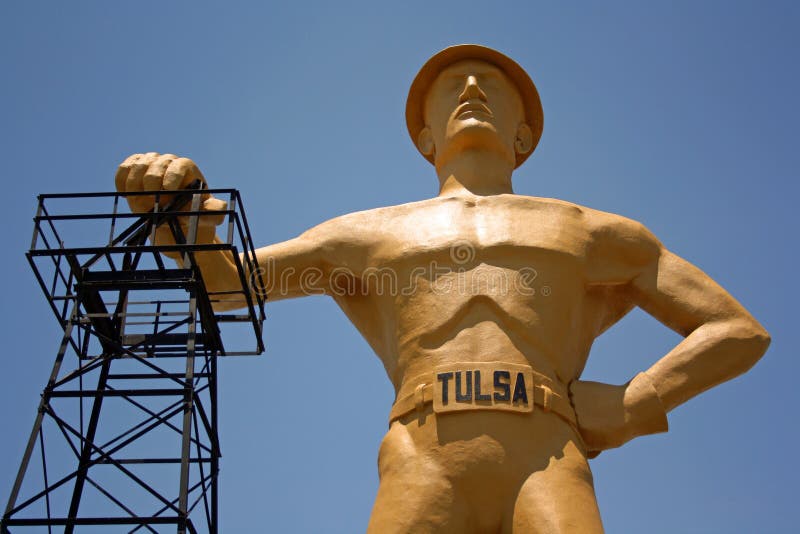 Golden driller in Tulsa, Oklahoma royalty free stock photos Golden driller in Tulsa, Oklahoma royalty free stock photos