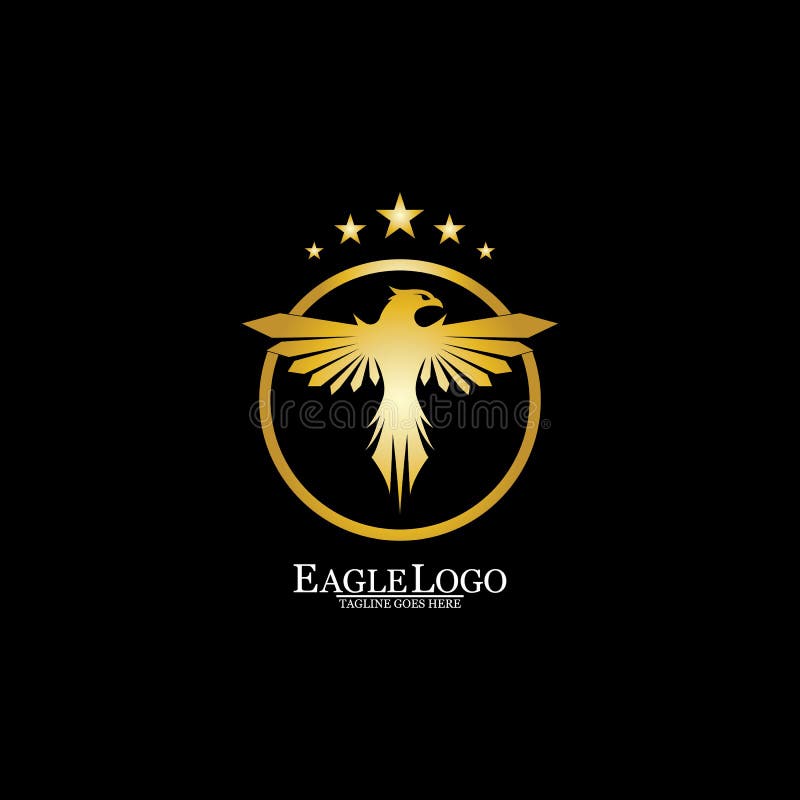 Golden Eagle With Circle Logo Design Stock Vector Illustration Of Luxury Shape