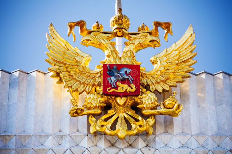 Golden eagle near Kremlin in Moscow, Russia