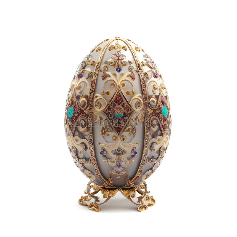 Golden Easter Egg Isolated, Jewelry Gift, Fantasy Abstract Faberge ...