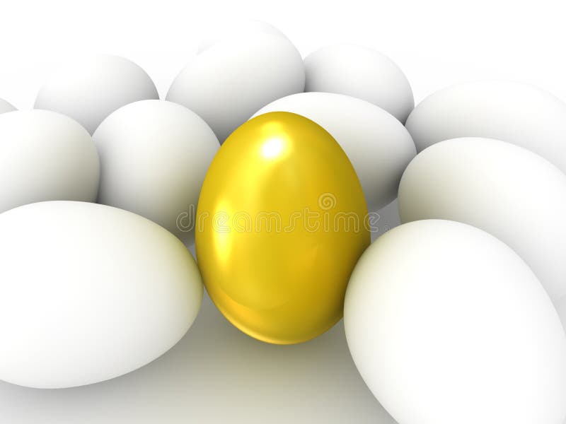Gold Egg in Dropped Out of a General Series Stock Illustration