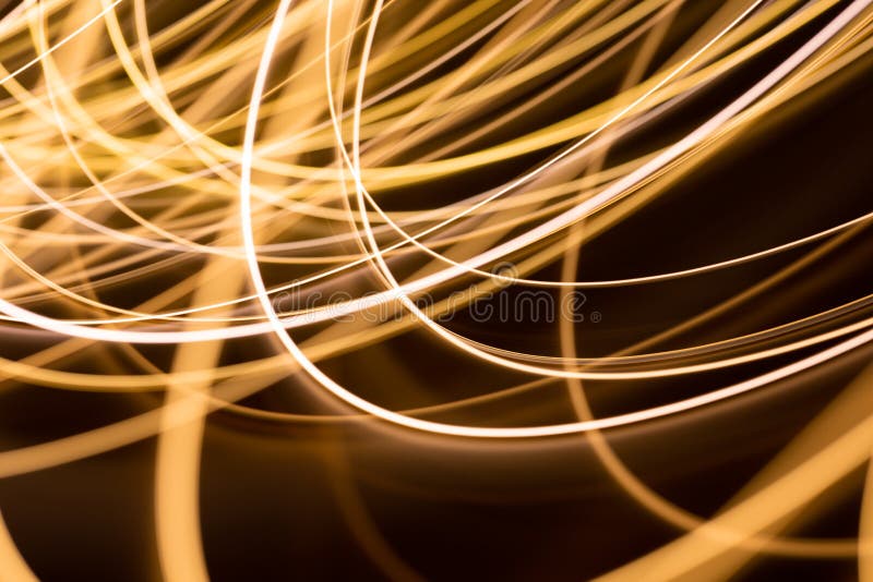 Golden Electric Light Effect on Dark Background Stock Image - Image of ...