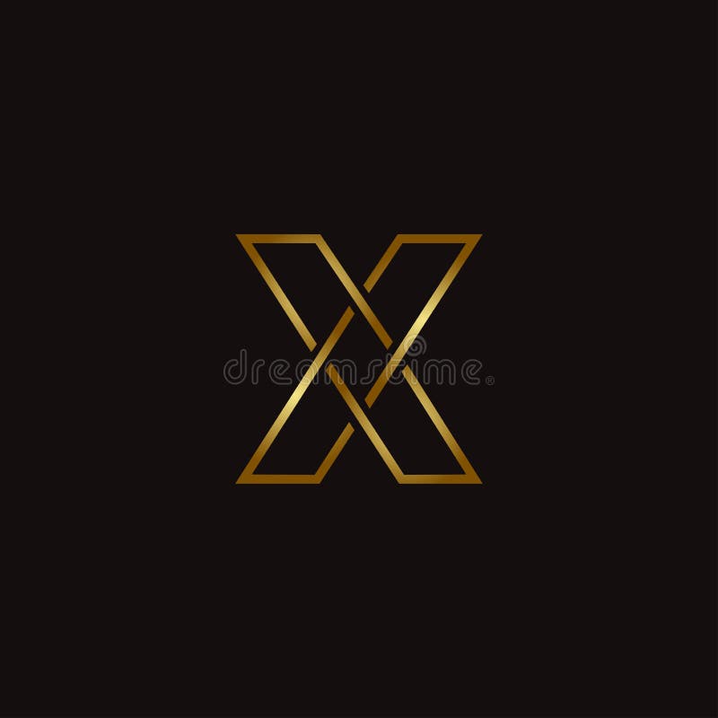 Golden elegant letter X logo icon vector template