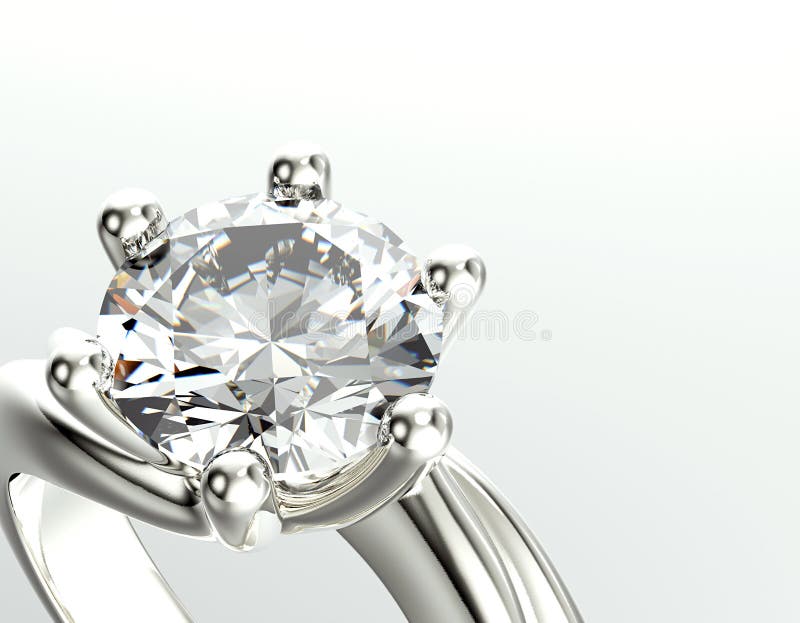 Golden Engagement Ring with Diamond or moissanite. Jewelry background