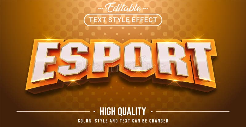 Golden esport gaming text effect - Editable text effect stock illustration