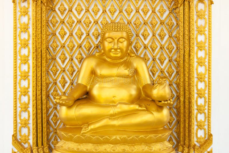 Golden fat buddha statue