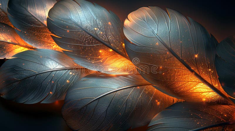 Golden feather fantasy generation stock illustration