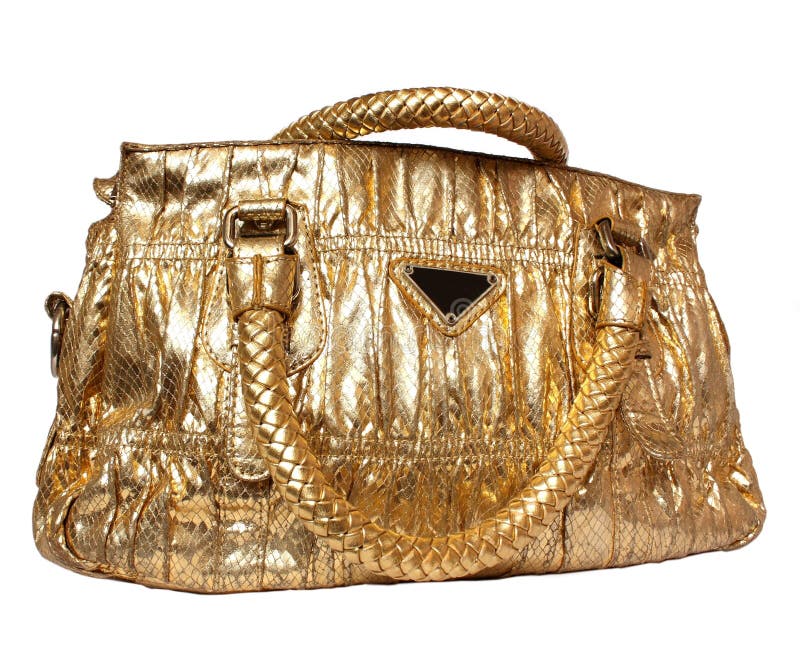Golden feminine bag stock photo. Image of zipper, fancybag 12191730