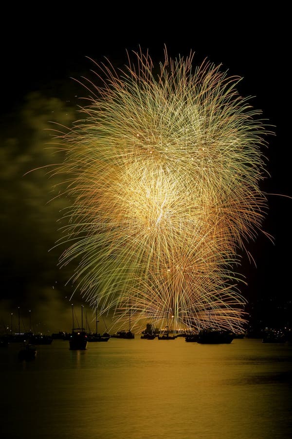 Golden Fireworks Vancouver stock photography Golden Fireworks Vancouver stock photography