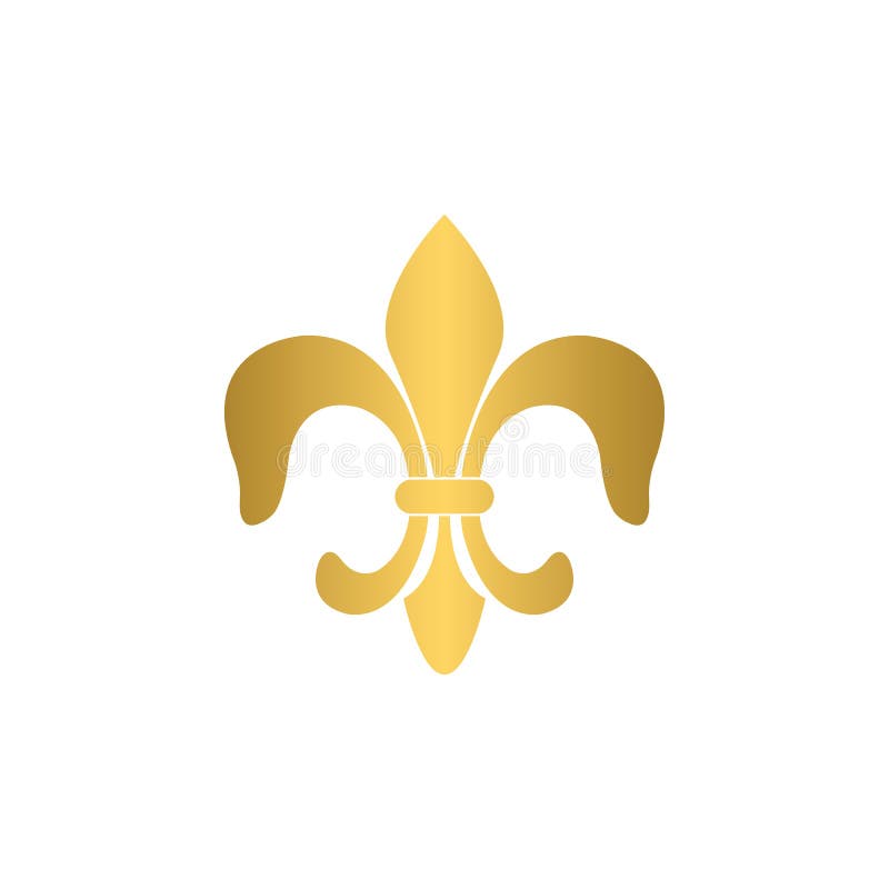 Golden Fleur-de-lis Icon Vector Heraldic Lily Line Style Stock Vector ...