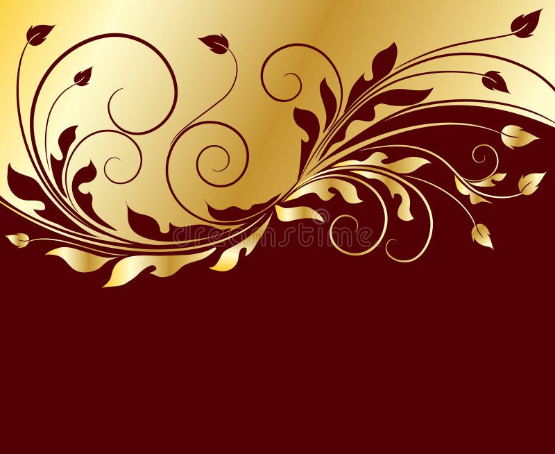 Golden floral background