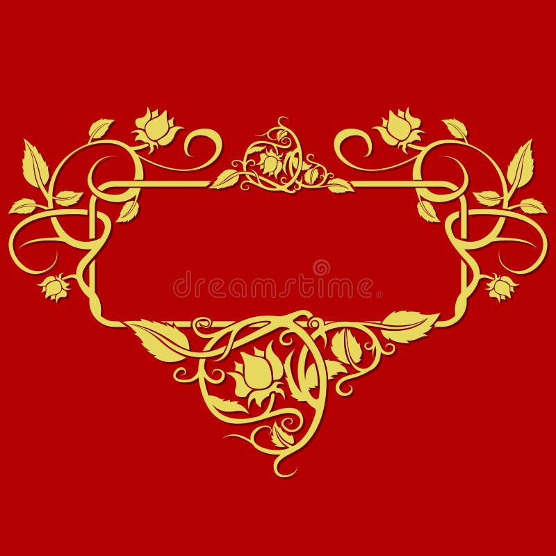 Golden floral banner