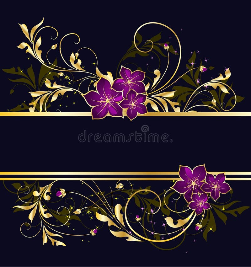 Golden floral frame