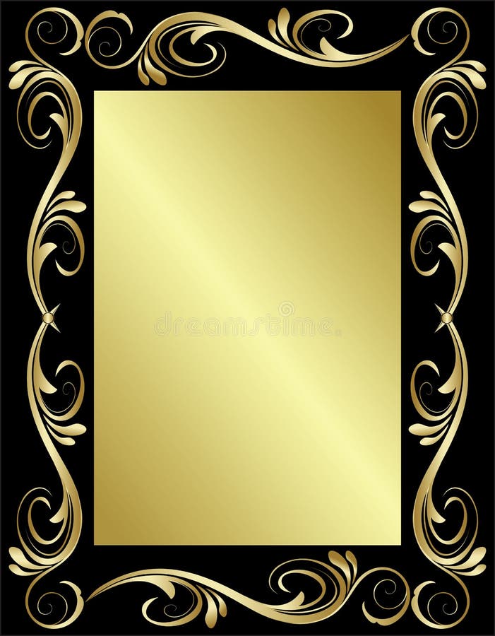 Golden floral frame