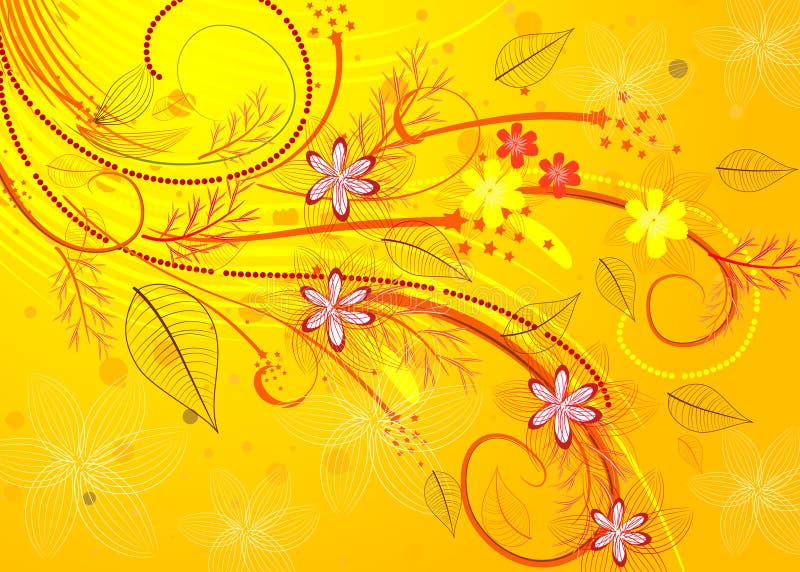Yellow flower background stock vector. Illustration of branch 4245489