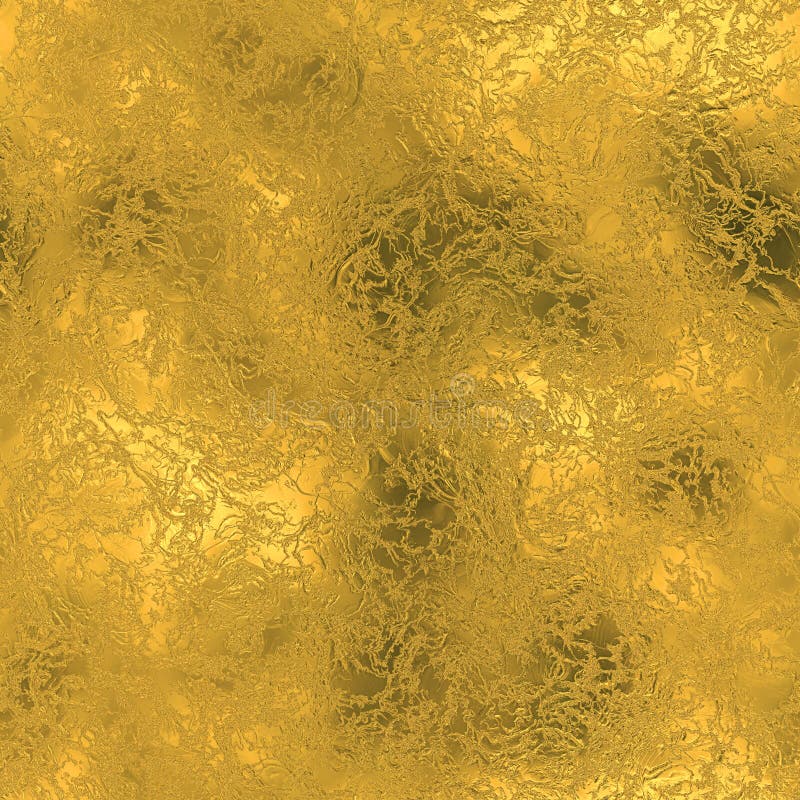 Golden Foil Seamless and Tileable luxury background texture. Glittering holiday wrinkled gold background.