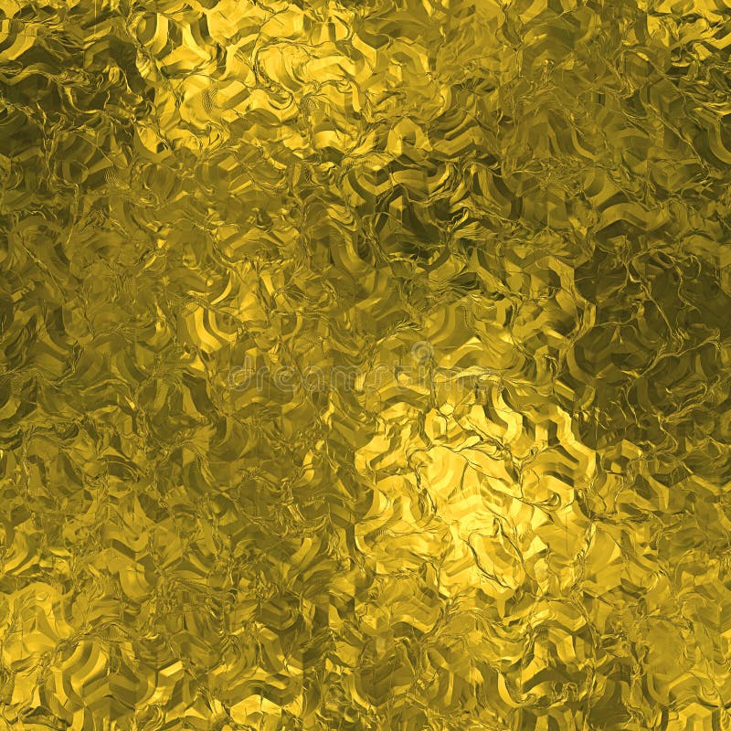 Golden Foil Seamless and Tileable luxury background texture. Glittering holiday wrinkled gold background.