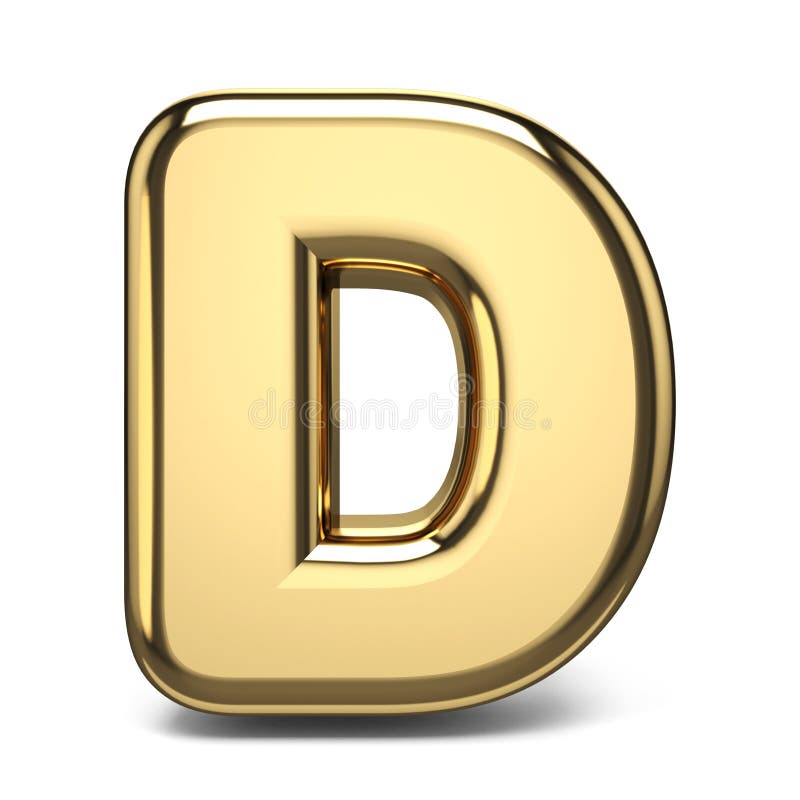 Golden font letter D 3D stock illustration. Illustration of commercial ...