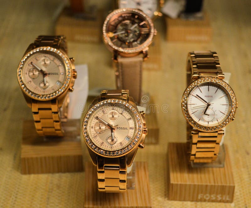 fossil watch display