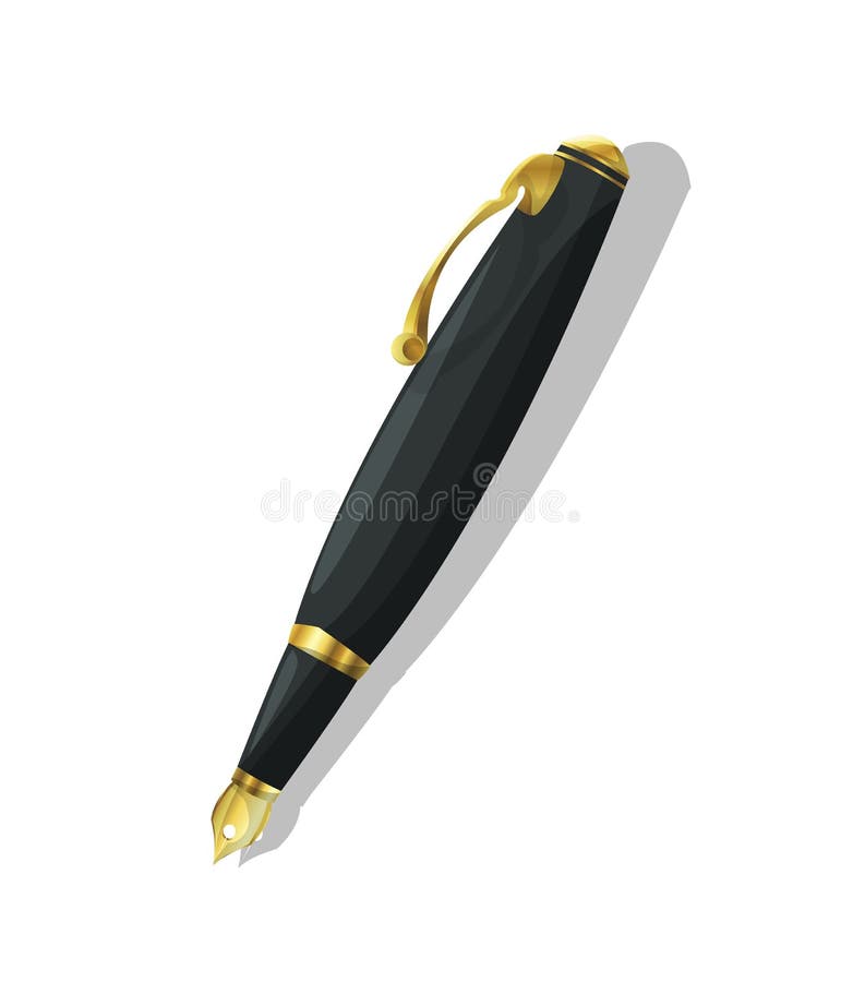 Golden fountain pen vector illustration Golden fountain pen vector illustration