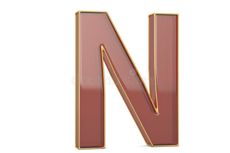 Golden Frame Alphabet Isolated on White Background, 3D Render. 3D
