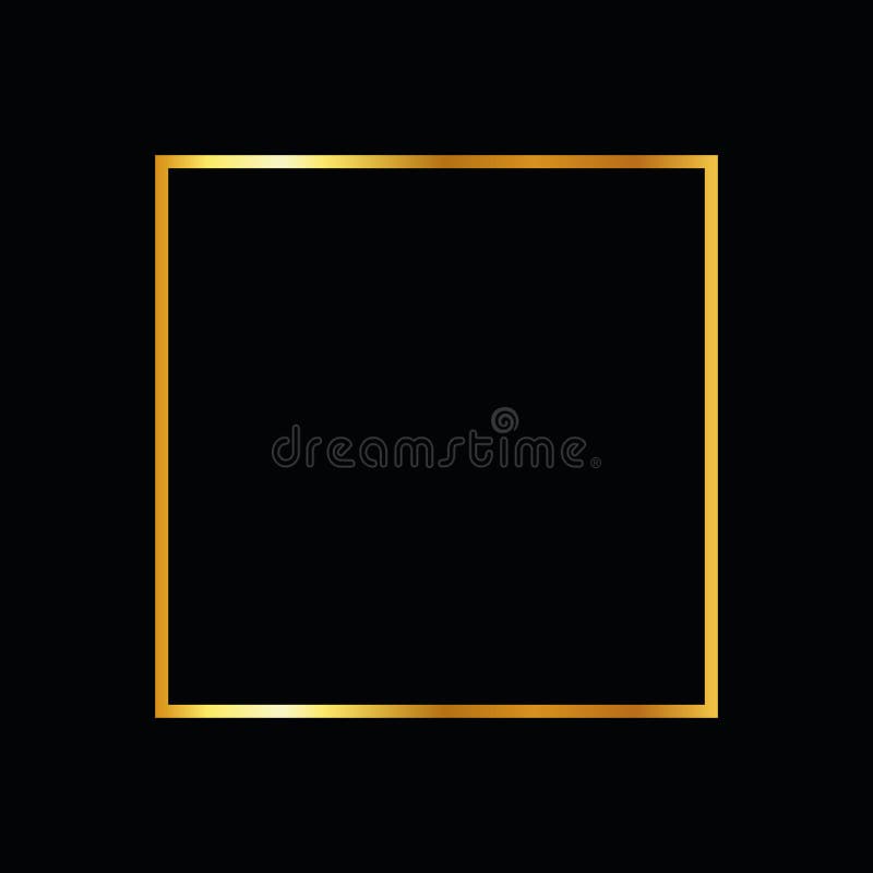 Golden Frame on Black Background Stock Vector Illustration of rectangle, golden 261979899
