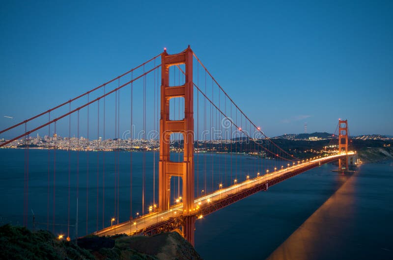 Golden Gate Bridge at night in San Francisco