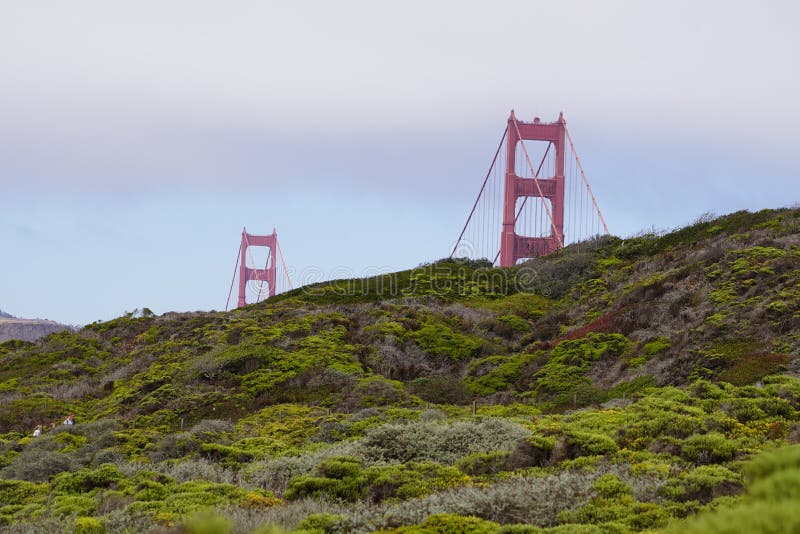 Golden Gate Bridge Presidio the USA Stock Photo Image of sunset