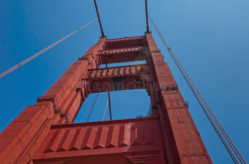 Golden Gate Bridge Tower from Directly Below