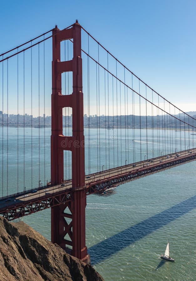 Golden Gate Bridge Tower royalty free stock photography