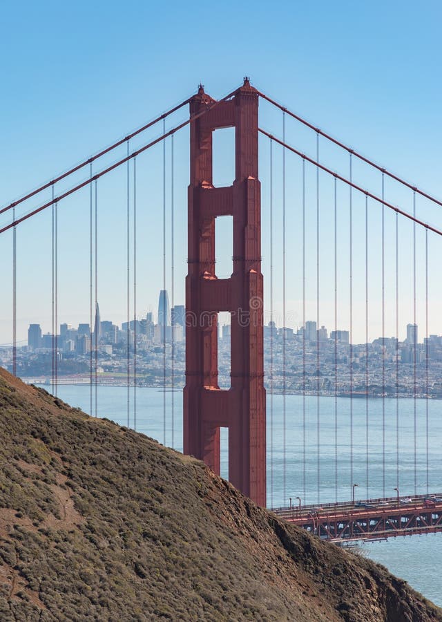 Golden Gate Bridge Tower stock images