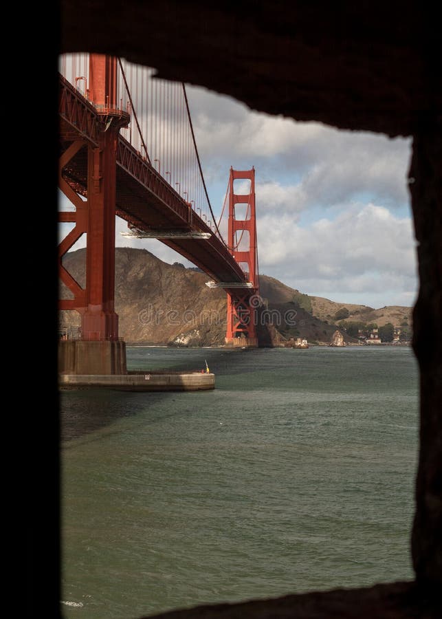Golden gate bridge van het venster royalty-vrije stock foto Golden gate bridge van het venster royalty-vrije stock foto