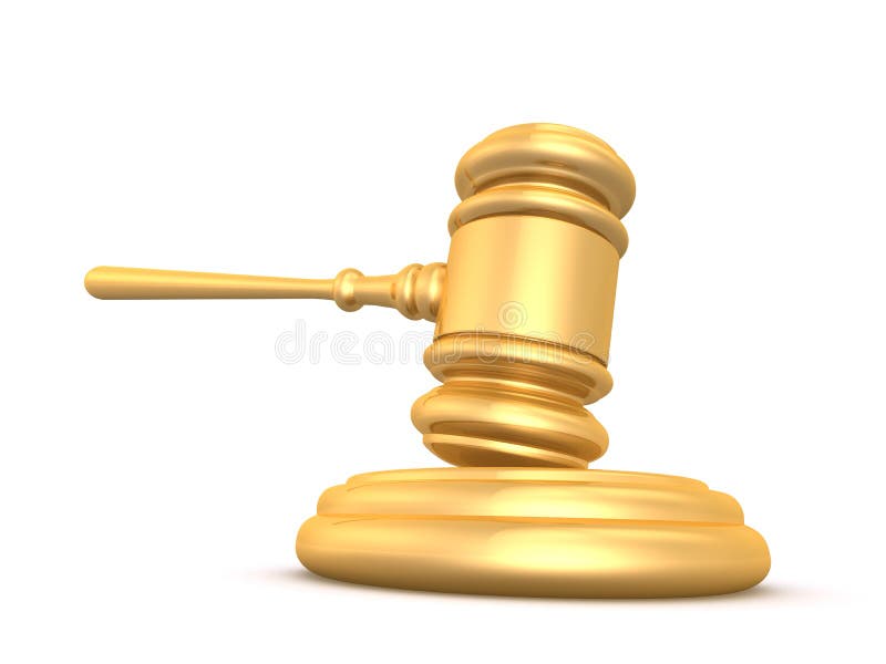 Golden gavel stock illustration. Illustration of gold - 5331522