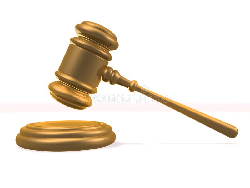 Golden gavel stock illustration. Illustration of dimensional 8173477