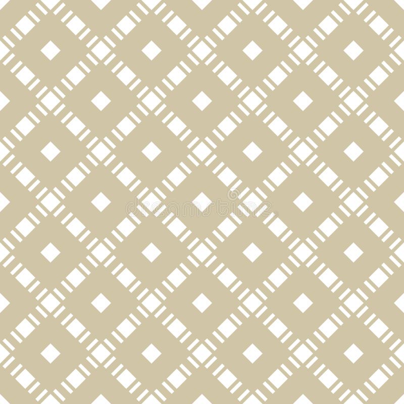 Golden geometric vector seamless pattern with squares, diamond grid, lattice royalty free illustration