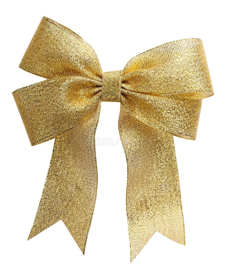 Gold Ribbon Bow for Gift Box Stock Photo - Image of holiday, shopping ...