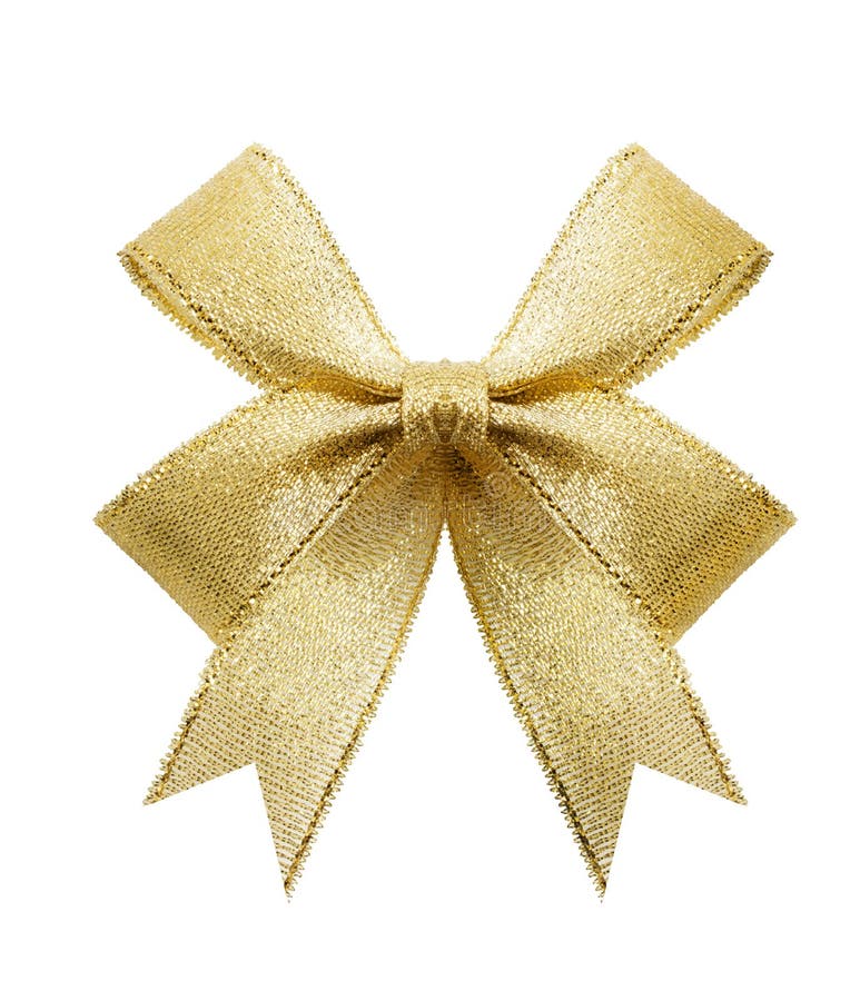 Golden Satin Gift Bow. Ribbon Stock Image - Image of card, design: 27899567