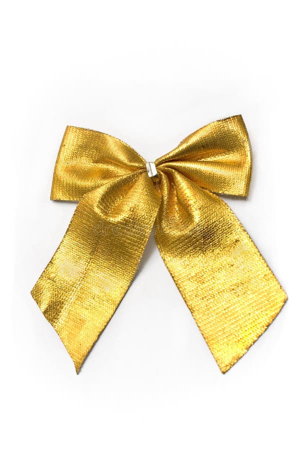 Golden gift bow ribbon stock image. Image of background - 23639767