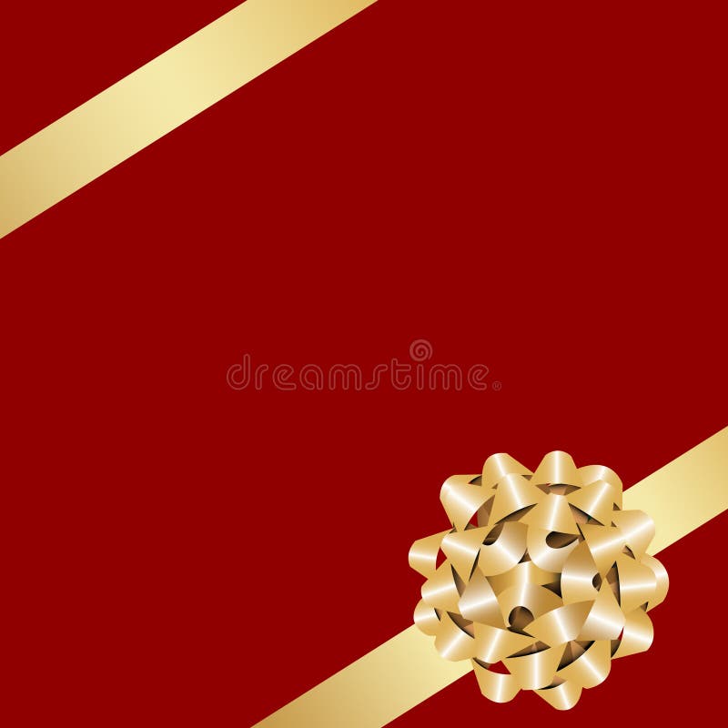 Red Gift Box with Yellow Ribbon and Bow. Stock Image Image of single