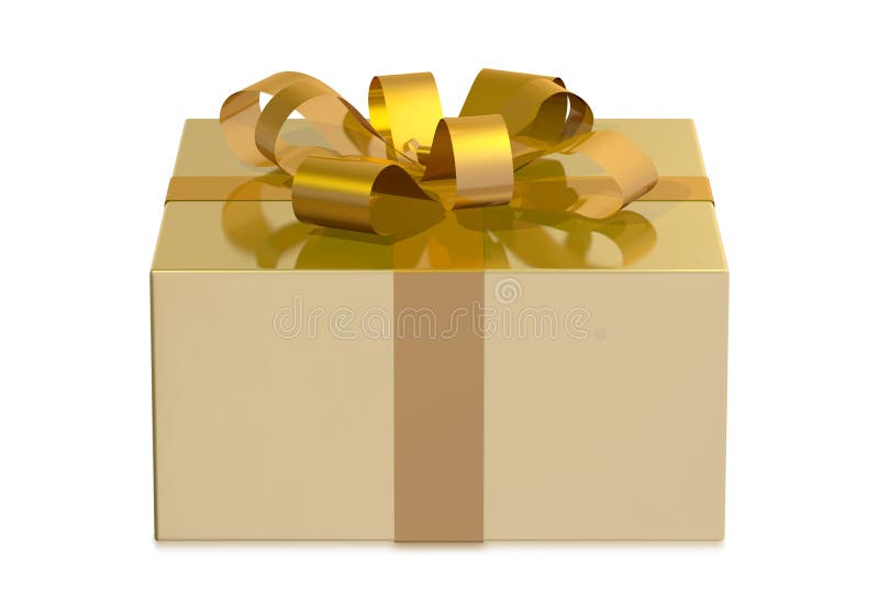 Golden gift box, front