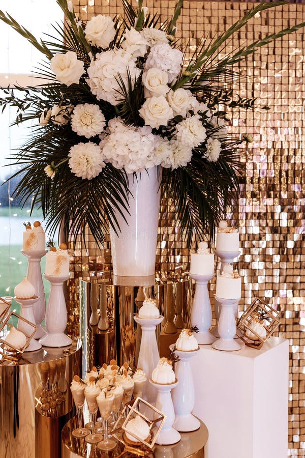 Golden Glam Wedding Reception Stock Image Image of buffet, reception